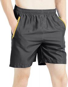 img 3 attached to MADHERO Men'S Swim Trunks With Zipper Pockets: Quick Dry, Mesh Lined Bathing Suits