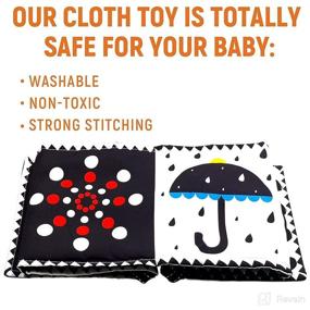 img 1 attached to 📚 Black and White High Contrast Baby Book: Sensory Toys for Early Education & Tummy Time, 0-3 Months