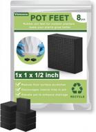 1 inch rubber pot feet risers for outdoor planters - 8 pack, elevates up 1/2 inch, plant pots supports for medium and small containers logo