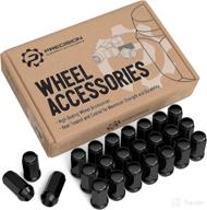 🔧 stancemagic 24pcs black extended bulge lug nuts - compatible with ford f150 expedition lincoln navigator mark lt, 14x2 closed end, cone taper acorn seat, 1.8" length, 0.9" width, 19mm 3/4" hex logo