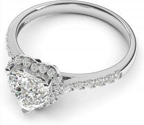 img 2 attached to 10K White Gold Heart-Shaped Diamond Halo Engagement Ring With Side Stones Promise Bridal Ring