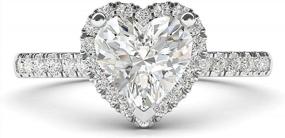 img 4 attached to 10K White Gold Heart-Shaped Diamond Halo Engagement Ring With Side Stones Promise Bridal Ring