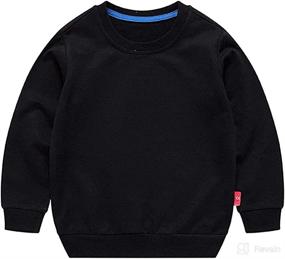 img 4 attached to Comfortable & Stylish Unisex Kids Cotton Thin Pullover Sweatshirt - OdilMacy Toddler Baby Crewneck Long Sleeve T-Shirt Tops