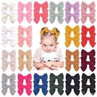 💖 vibrant 2.8 inch baby girl hair bows clips - 40pcs/20colors alligator clips with felt wool - adorable hair accessories for toddlers, infants, kids, and little girls logo