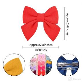 img 2 attached to 💖 Vibrant 2.8 Inch Baby Girl Hair Bows Clips - 40PCS/20Colors Alligator Clips with Felt Wool - Adorable Hair Accessories for Toddlers, Infants, Kids, and Little Girls