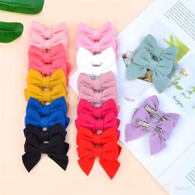 img 1 attached to 💖 Vibrant 2.8 Inch Baby Girl Hair Bows Clips - 40PCS/20Colors Alligator Clips with Felt Wool - Adorable Hair Accessories for Toddlers, Infants, Kids, and Little Girls