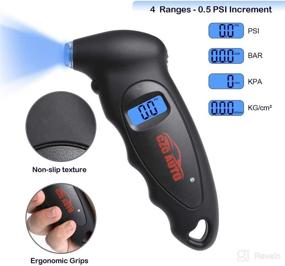 img 1 attached to 🚗 CZC AUTO Digital Tire Pressure Gauge Reader Checker with Backlit LCD and Non-Slip Grip - 2PACK, Black