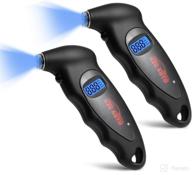 🚗 czc auto digital tire pressure gauge reader checker with backlit lcd and non-slip grip - 2pack, black logo