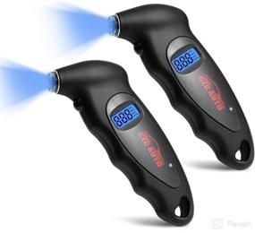 img 4 attached to 🚗 CZC AUTO Digital Tire Pressure Gauge Reader Checker with Backlit LCD and Non-Slip Grip - 2PACK, Black
