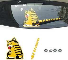 img 4 attached to 🐱 Cute Cat Tail Windshield Wiper Sticker - Adorable Back Window Vinyl Art, Perfect for Car and Laptop Decoration