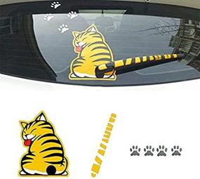 img 3 attached to 🐱 Cute Cat Tail Windshield Wiper Sticker - Adorable Back Window Vinyl Art, Perfect for Car and Laptop Decoration