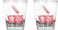 nurses call the shots shot glass set - funny birthday gift idea for nurses - 1.75 oz capacity (2 pack) logo