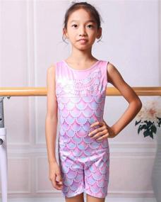 img 2 attached to Leotard Gymnastics Toddler Biketards Dancewear Girls' Clothing - Active