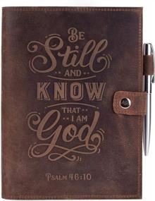 img 4 attached to Refillable Leather Journal With Embossed Bible Verse - Handmade Vintage Notebook For Women With 320 Lined Pages And Luxury Pen - Ideal For Journaling, Writing, Or Bible Study