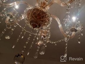 img 7 attached to Modern 6-Arm Gold Metal Clear Crystal Chandelier - Living Room Ceiling Fixture Pendant Lamp H23.6 X W23.6