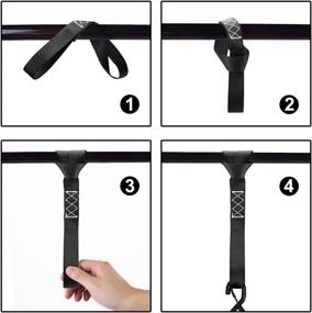 img 1 attached to 🔒 Stay There Heavy Duty Ratchet Tie Down Straps - 4500 Lbs Breaking Strength 1.5" x 8', Padded Handles, Deep S-Hook, and Carry Bag