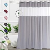 ufriday grey and white fabric shower curtain 72 x 72 inch with window. logo