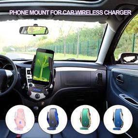 img 2 attached to 🚗 Fast Charging Auto Clamping 15W Wireless Car Charger Mount with Intelligent Dual Control Induction - Compatible with All iPhone and Android Smartphones (Gold)