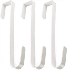 img 3 attached to Hangorize® Premium Metal Over The Door Wreath Hanger 12 Inches 3 Pack (White)