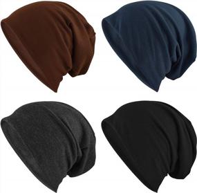img 4 attached to Skull Caps For Men Women - Multifunctional Headwear Bike Hard Hat Helmet Liner Beanie Sleep Cap Multi-Pack