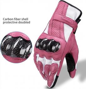 img 2 attached to Women'S Pink Leather Motorcycle Gloves With Carbon Fiber Knuckles And Touch Screen Technology - Size Large By INBIKE