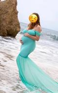 img 1 attached to Off-Shoulder Maternity Mermaid Gown: V-Neck Chiffon Maxi Dress For Baby Shower Photo Shoots And Photography Props By JustVH review by Kristine Schmidt