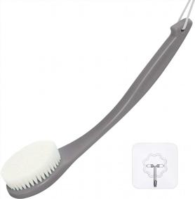 img 4 attached to Get Smooth, Cleansed Skin With Our Exfoliating Shower Brush - Long Handle, Mold-Resistant, With Moderate Bristles - Perfect For Dry Or Wet Brushing