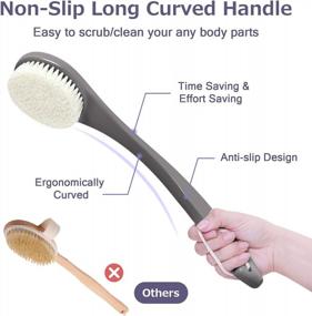 img 1 attached to Get Smooth, Cleansed Skin With Our Exfoliating Shower Brush - Long Handle, Mold-Resistant, With Moderate Bristles - Perfect For Dry Or Wet Brushing