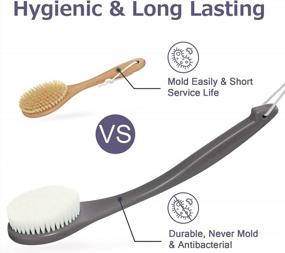 img 2 attached to Get Smooth, Cleansed Skin With Our Exfoliating Shower Brush - Long Handle, Mold-Resistant, With Moderate Bristles - Perfect For Dry Or Wet Brushing