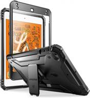 poetic revolution ipad mini 5 (2019) & 4 (2015) rugged case with kickstand, full-body shockproof protective cover and built-in screen protector - black logo