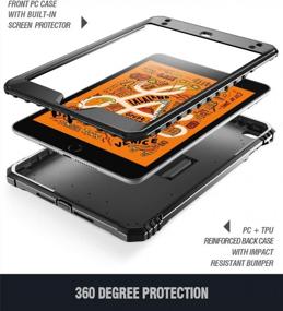 img 2 attached to Poetic Revolution IPad Mini 5 (2019) & 4 (2015) Rugged Case With KickStand, Full-Body Shockproof Protective Cover And Built-In Screen Protector - Black