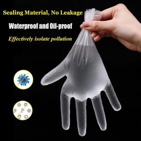 img 1 attached to 🧤 200 Pcs Transparent Disposable Plastic Gloves for Food Service- Food Handling, Cooking, Cleaning, Crafting, Hair Coloring- Large Size