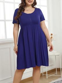 img 2 attached to Summer Swing Dress - Women'S Plus Size Casual T-Shirt Dress With Short Sleeves By POSESHE