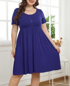 img 3 attached to Summer Swing Dress - Women'S Plus Size Casual T-Shirt Dress With Short Sleeves By POSESHE