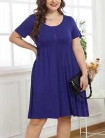img 1 attached to Summer Swing Dress - Women'S Plus Size Casual T-Shirt Dress With Short Sleeves By POSESHE