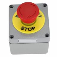 waterproof and rfi resistant red emergency stop switch box with momentary 1nc push button - perfect for industrial use logo
