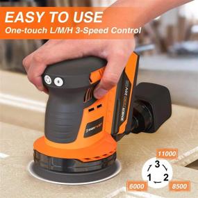 img 1 attached to Powerful And Convenient: Enertwist Cordless Orbital Sander With 20V Max 5-Inch Brushless Random Orbit And 4.0Ah Lithium-Ion Battery