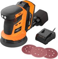 powerful and convenient: enertwist cordless orbital sander with 20v max 5-inch brushless random orbit and 4.0ah lithium-ion battery logo