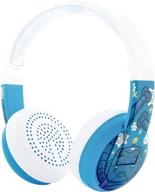 buddyphones wave: waterproof wireless bluetooth kids headphones with volume-limiting, 18-hour battery, 4 volume settings, mic, and backup cable - robot blue logo