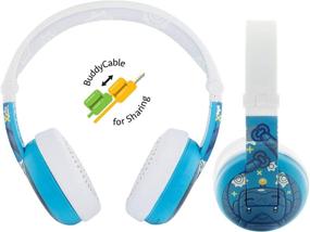 img 2 attached to BuddyPhones Wave: Waterproof Wireless Bluetooth Kids Headphones with Volume-Limiting, 18-Hour Battery, 4 Volume Settings, Mic, and Backup Cable - Robot Blue