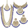 exquisite indian bridal jewellery set with long choker necklace, earrings and maang tikka - aheli kundan beaded collection logo