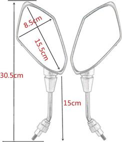 img 1 attached to 🔍 Enhanced Motorcycle Rear View Mirrors: 7/8" Handlebar Mounts for Motorcycles, Scooters, and More!