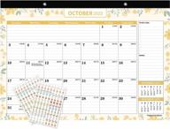 2023-2024 large desk calendar | 17"x12" wall calendar with plastic cover & planner stickers | 18 months academic year logo