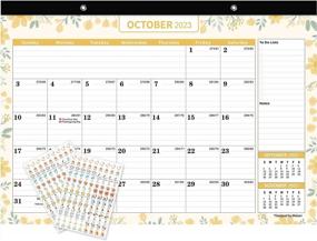 img 4 attached to 2023-2024 Large Desk Calendar | 17"X12" Wall Calendar With Plastic Cover & Planner Stickers | 18 Months Academic Year