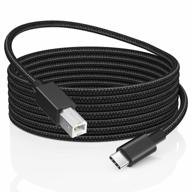 10ft nylon braided deegotech usb c printer cable - compatible with macbook, imac, hp epson printer, midi controller keyboard and digital piano logo