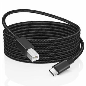 img 4 attached to 10FT Nylon Braided Deegotech USB C Printer Cable - Compatible With MacBook, IMac, HP EPSON Printer, MIDI Controller Keyboard And Digital Piano
