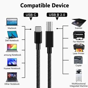 img 1 attached to 10FT Nylon Braided Deegotech USB C Printer Cable - Compatible With MacBook, IMac, HP EPSON Printer, MIDI Controller Keyboard And Digital Piano