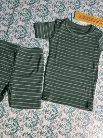img 6 attached to Стильный и удобный детский пижамный комплект: одежда для сна для мальчиков и девочек AVAUMA в полоску