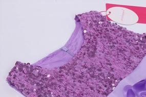 img 2 attached to Блестящее платье с цветочным шаром из паилеточной сетки для вечеринки, выпускного и особых случаев маленьких девочек.