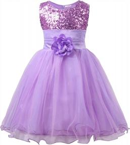 img 4 attached to Sparkling Sequin Mesh Flower Ball Gown For Little Girls' Party, Prom And Special Occasions